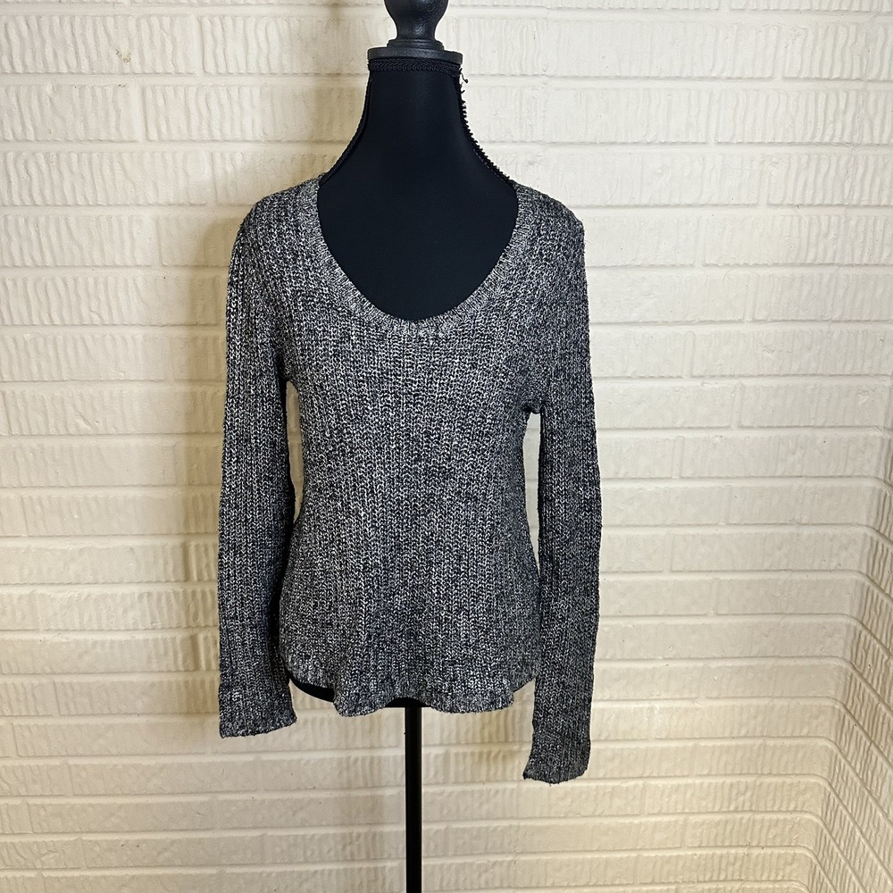 Eileen Fisher Linen Sweater Women Sz XS Chunky Knit Cotton Cozy Holiday Metallic